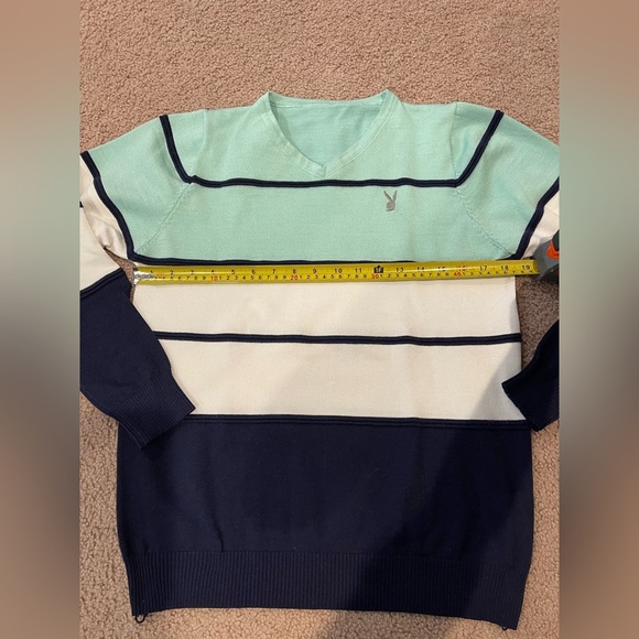 Korean Fashion Y2K knitted V-neck sweatshirt  Playboy Logo - Picture 3 of 7